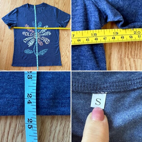 Floral Inspirational Graphic T Shirt Size S You Are Enough Positive Word Art - Picture 5 of 7